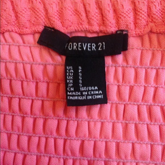 Forever 21 coral strapless lace dress - Picture 5 of 6